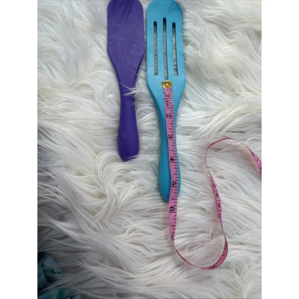 Mad Hungry 2 piece Multi-Use Silicone Spurtle Set Aqua Blue, Purple Jar Scraper